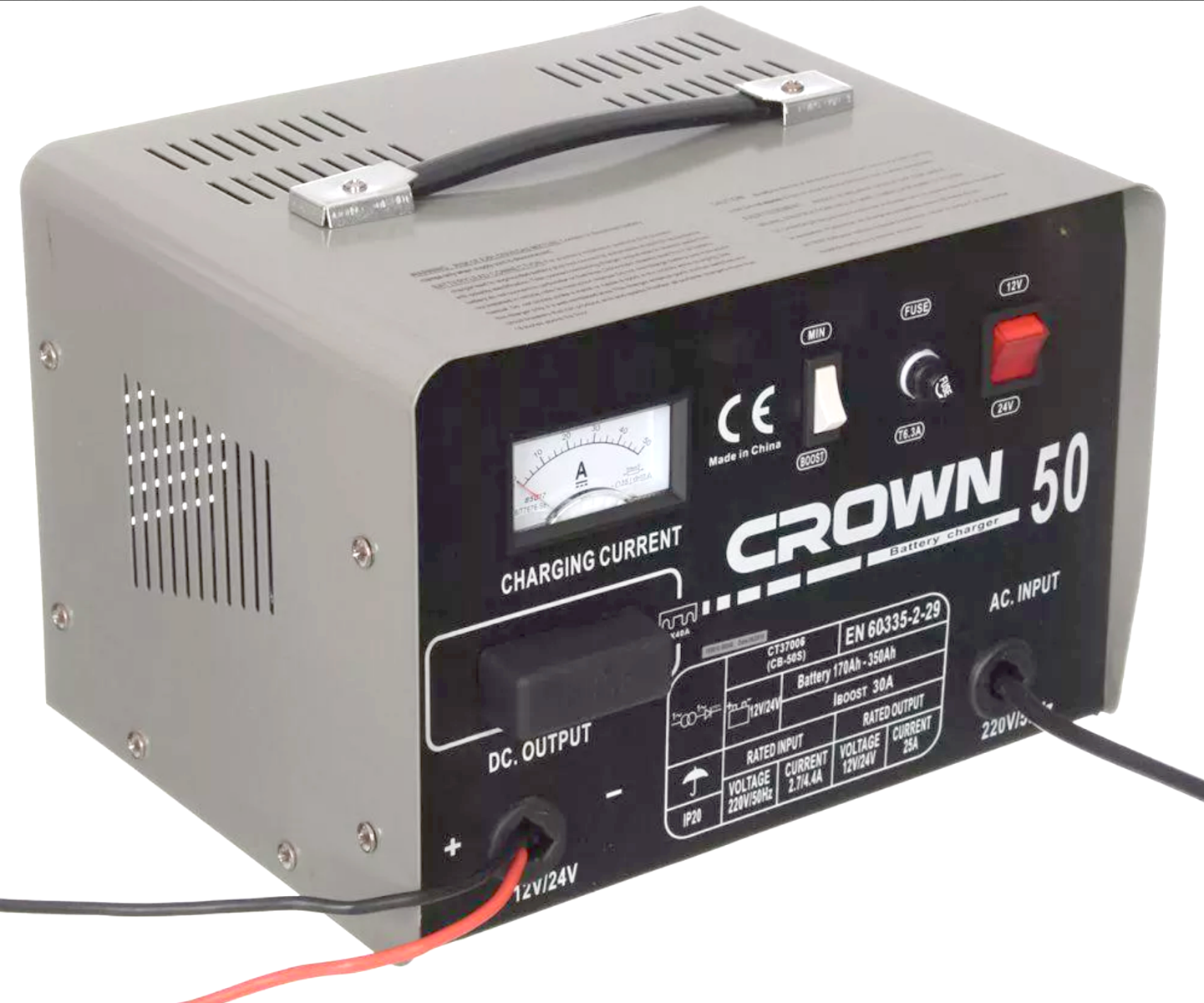 CHARGEUR DE BATTERIE  480/750W 12/24V 170/250AH/MIN CROWN REF  CT37006