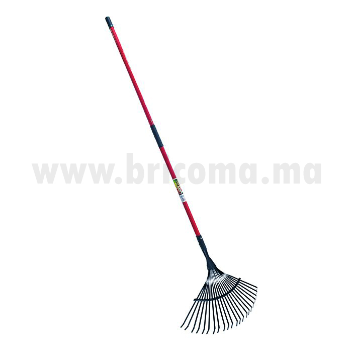 BALAI A GAZON 22 DENTS AVEC MANCHE EN FIBRE DE VERRE LR002