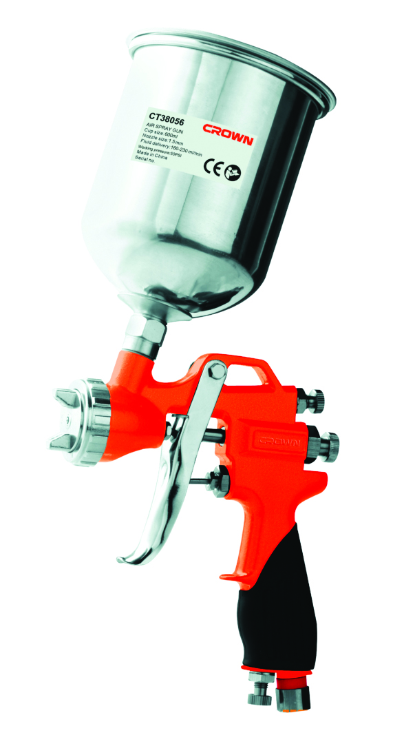PISTOLET DE PEINTURE PNEU CAP 0.6L BUS 1.5/1.8/2/2.MM CROWN CT38056