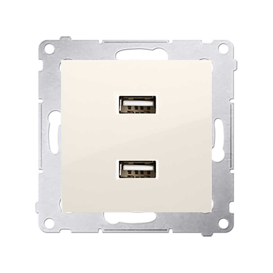 Double chargeur USB 2,1 A 5V DC 230 V Marfil Simon 54
