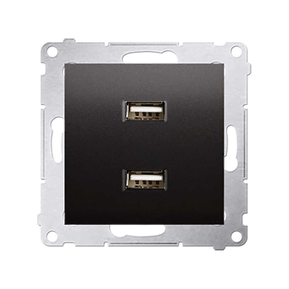 Double chargeur USB 2,1 A 5V DC 230 V Graphite Simon 54