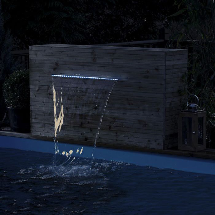 FONTAINE CASCADE LED ENCASTRABLE AVEC TELECOMMANDE 60 CM