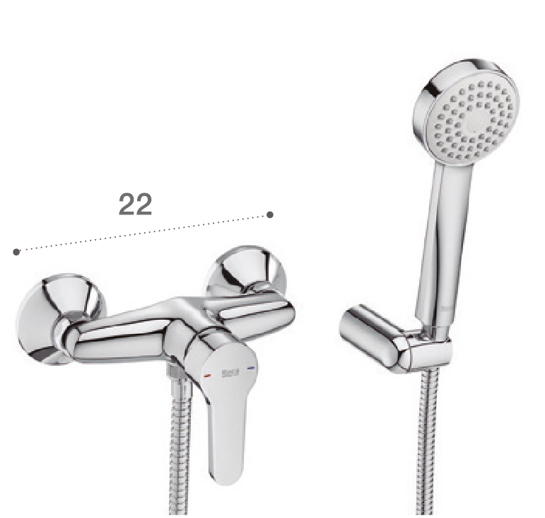 MITIGEUR DOUCHE CARELIA AVEC ACCESSOIRES