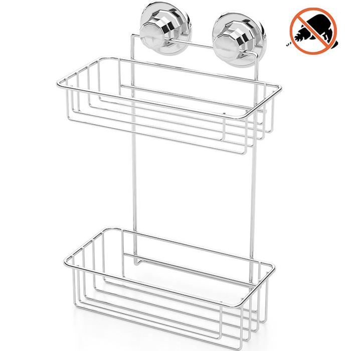 ETAGÈRE DE DOUCHE 2 NIVEAUX AVEC VENTOUSE
