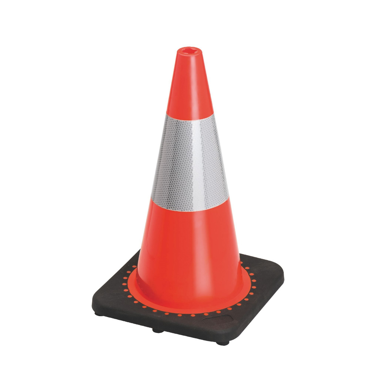 CONE DE SIGNALISATION PVC- 45CM - BASE CAOUTCHOUC
