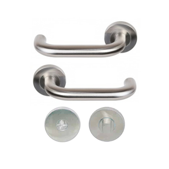PAIRE DE BEQUILLE ROSACE CYLINDRE NICKLE RM502-CDN