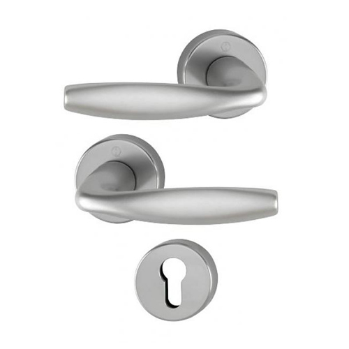 PAIRE DE BEQUILLE ROSACE CYLINDRE NICKLE RM503-CDN