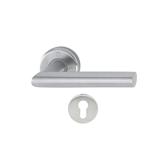 PAIRE DE BEQUILLE ROSACE CYLINDRE NICKLE RM501-CYL