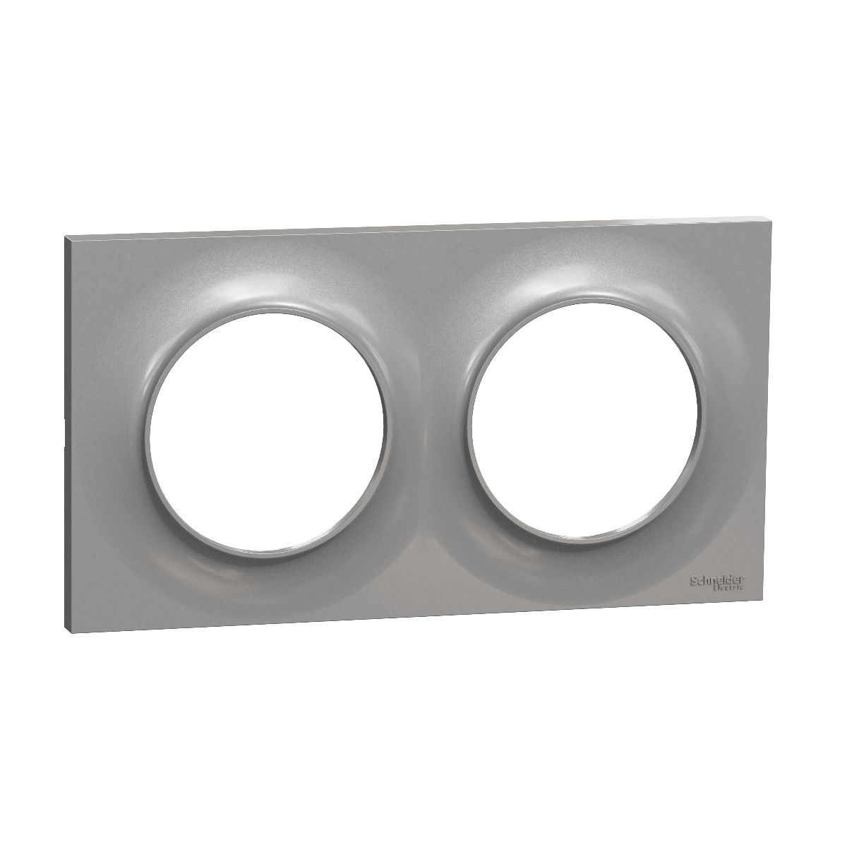 PLAQUE ODACE STYL GRIS ALUMINIUM 2 POSTES