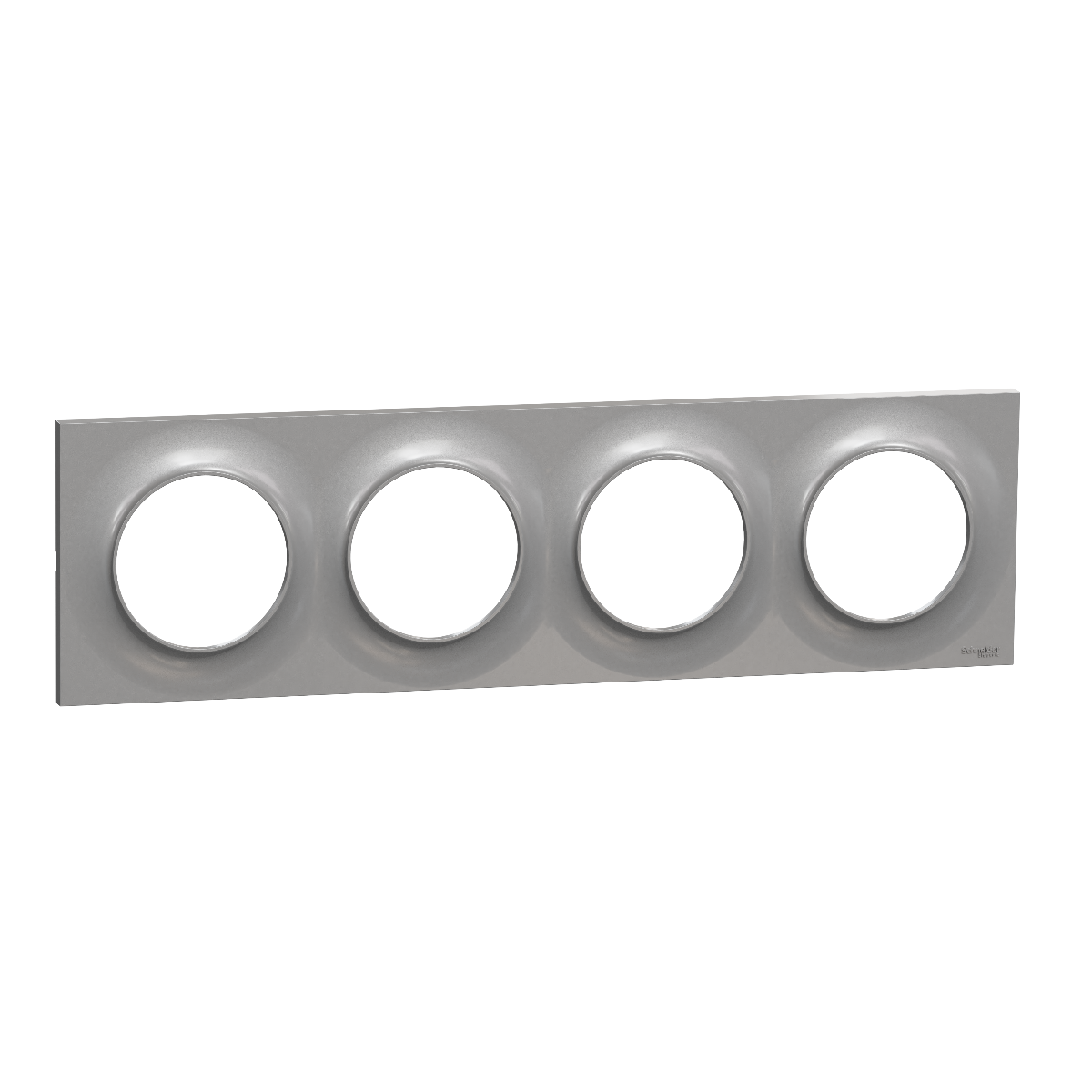 PLAQUE ODACE STYL GRIS ALUMINIUM 4 POSTES