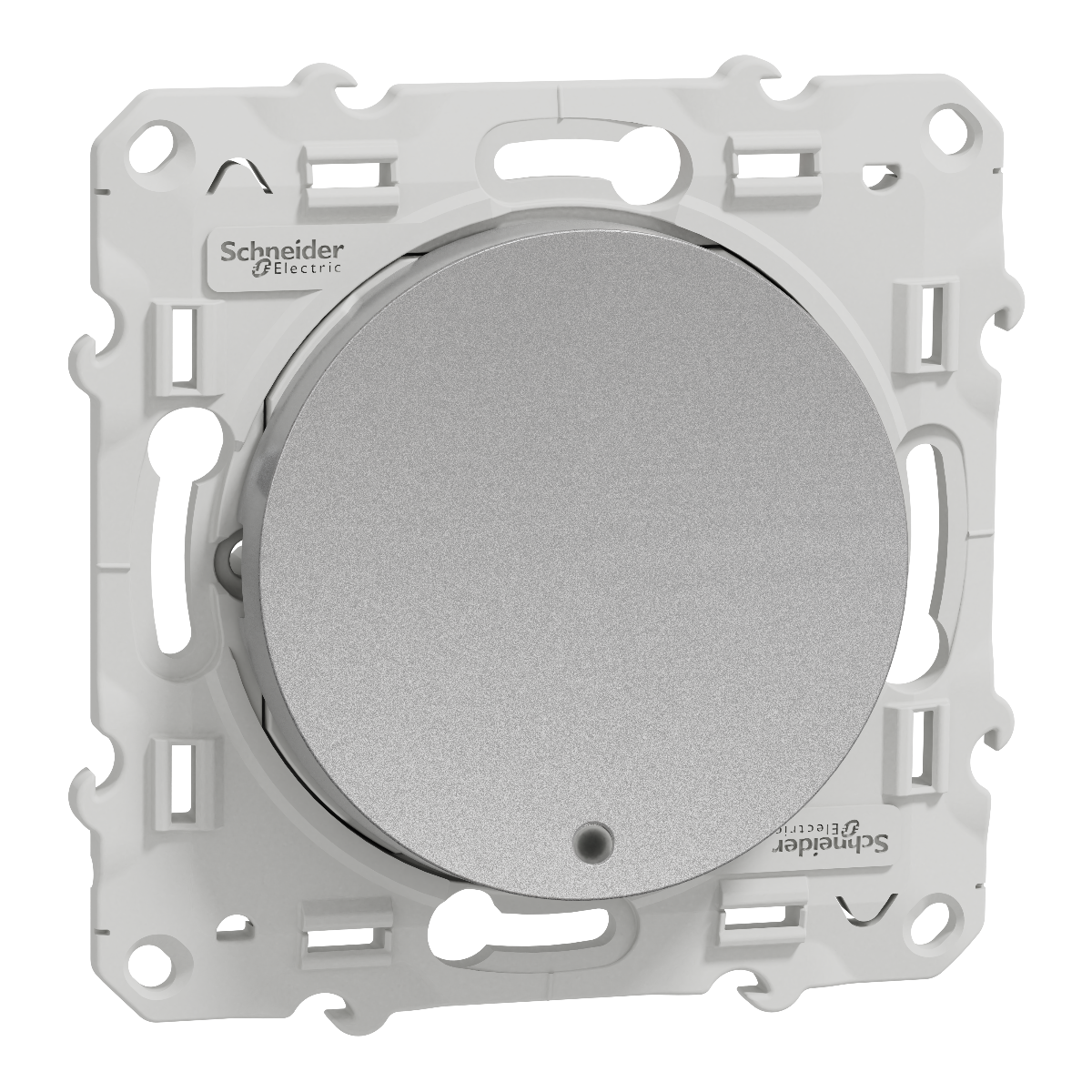 BOUTON POUSSOIR LUMINEUX 10A. LED BLEU. ODACE GRIS