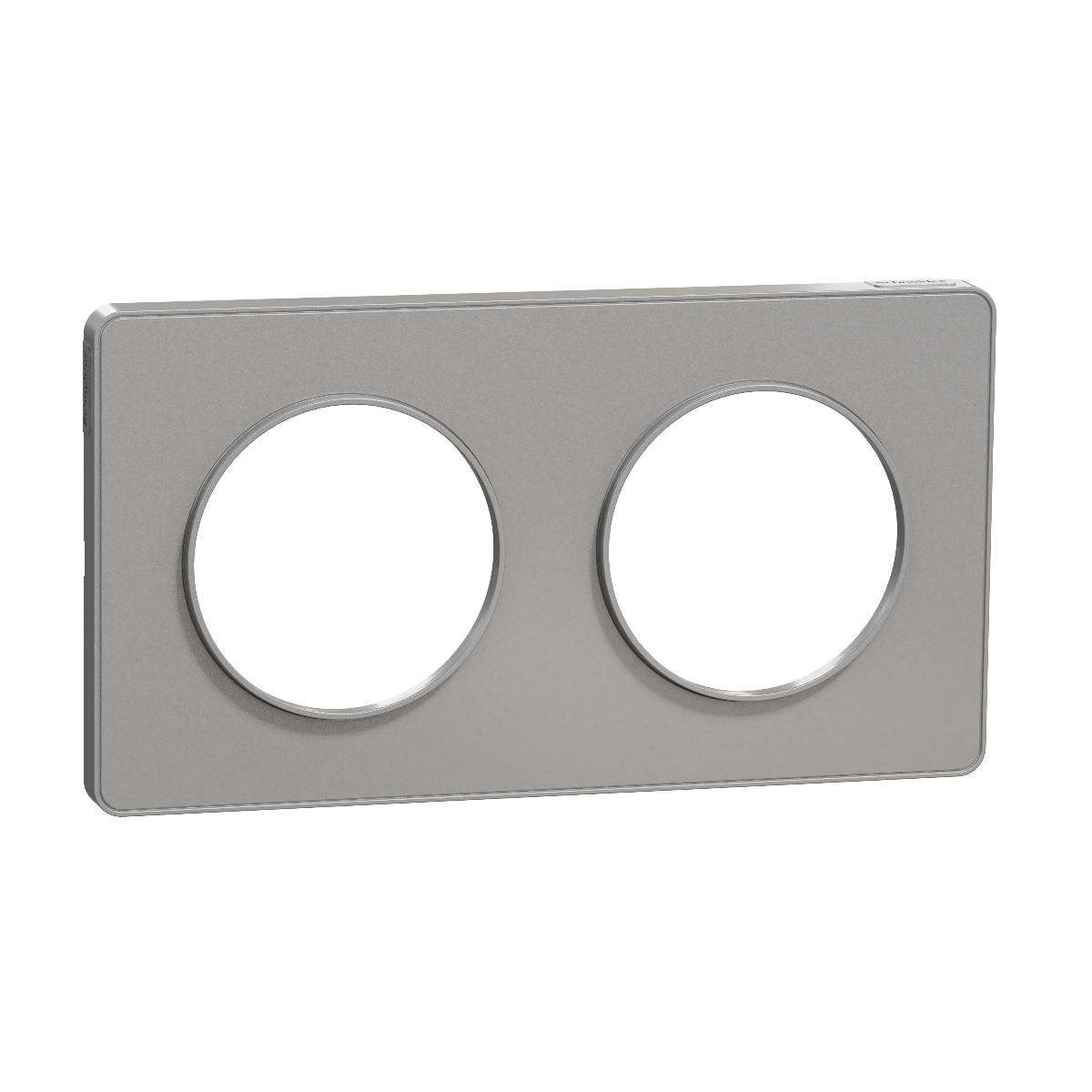 PLAQUE ODACE TOUCH GRIS ALUMINIUM 2 POSTES
