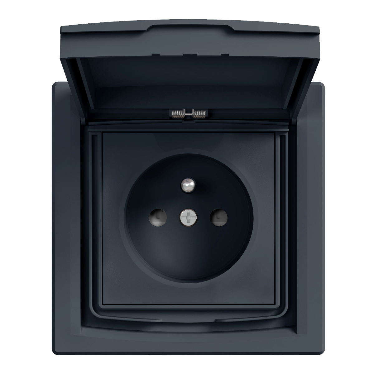 PRISE DE COURANT 2P+T/16A AVEC CLAPET IP44. ASFORA ANTHRACITE