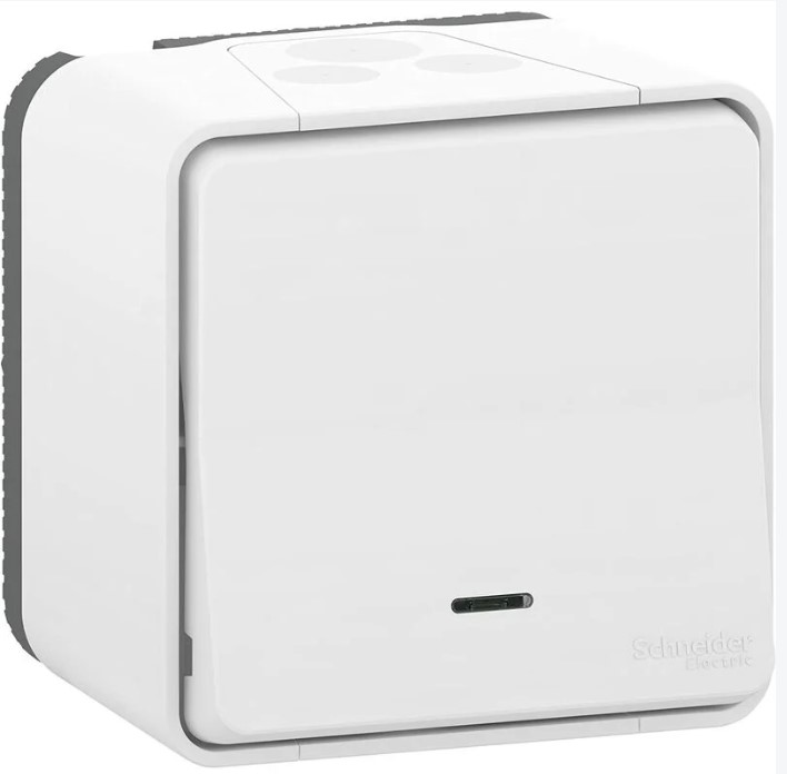 BOUTON POUSSOIR MUREVA STYL BLANC SAILLIE IP55 IK08