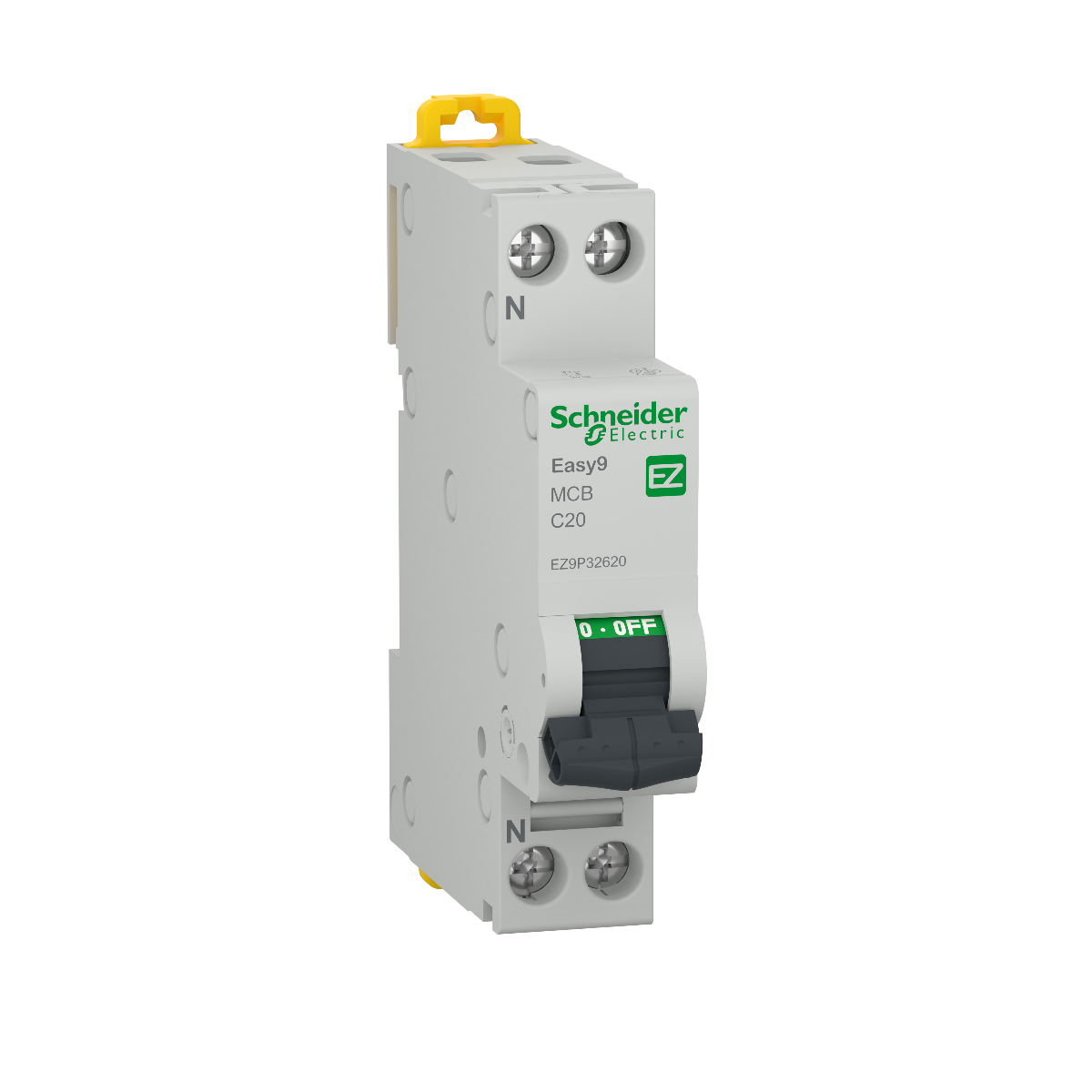 DISJONCTEUR MODULAIRE EASY9 1P+N. 20A COURBE C 4500A