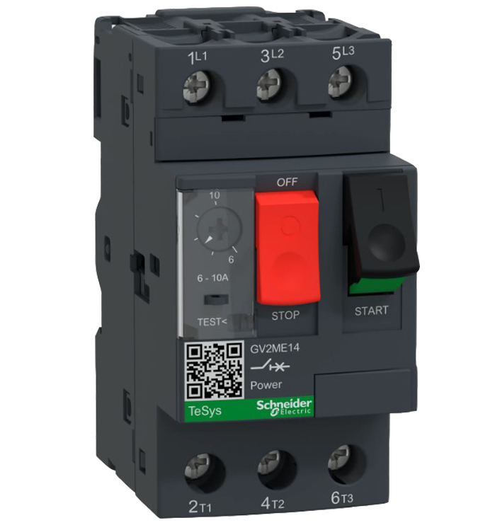 DISJONCTEUR MOTEUR TESYS GV2ME 6-10A 3P3D AVEC DECLANCHEUR