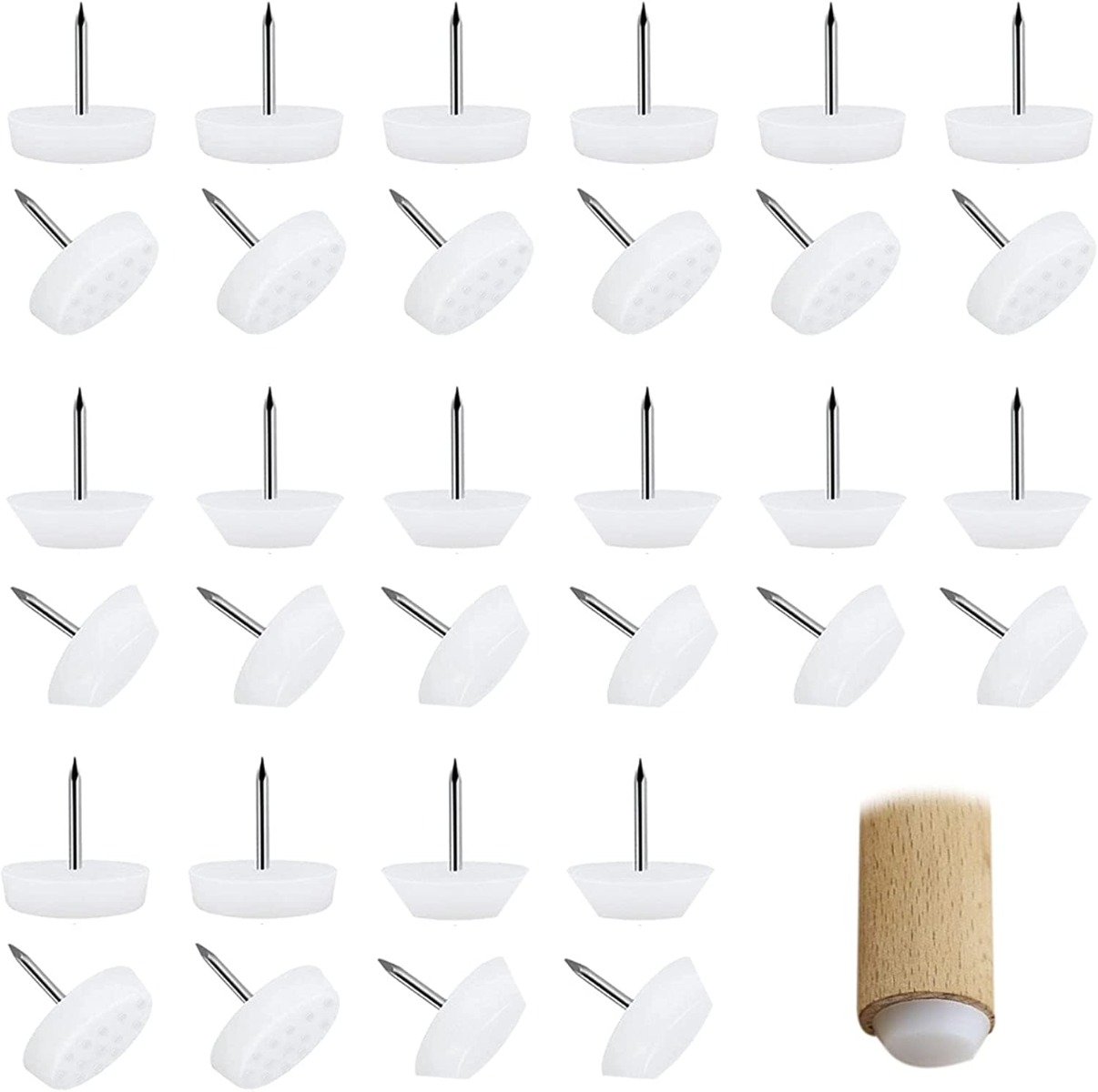 PATIN A CLOUER FEUTRE BLANC 24MM 12 PIECES VES-3607
