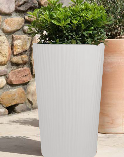 POT DE JARDIN RIO H:320MM BLANC  MAT