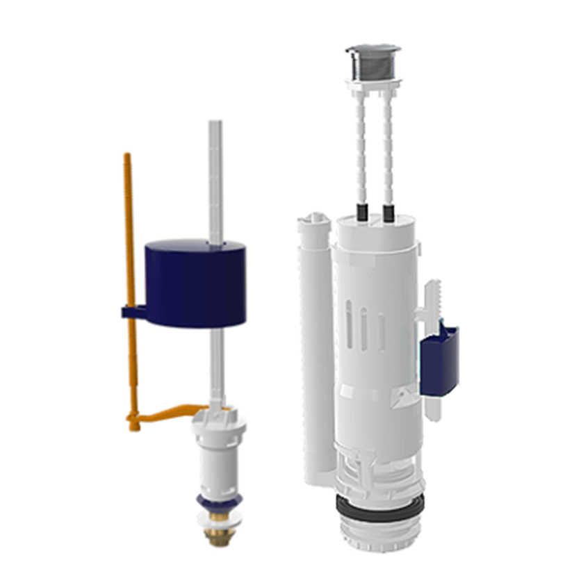 MECANISME DOUBLE AQUARUIS AVEC ROBINET FLOTTEUR CUIVRE BAS 3/8 4130
