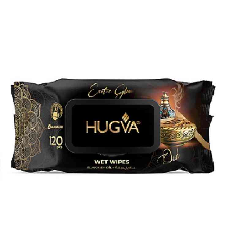 LINGETTE DE LUXE HUGVA 120 PCS OUD NOIR