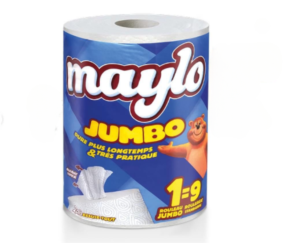 ESSUI-TOUT EN PAPIER JUMBO MAYLO 1*6 BLEU