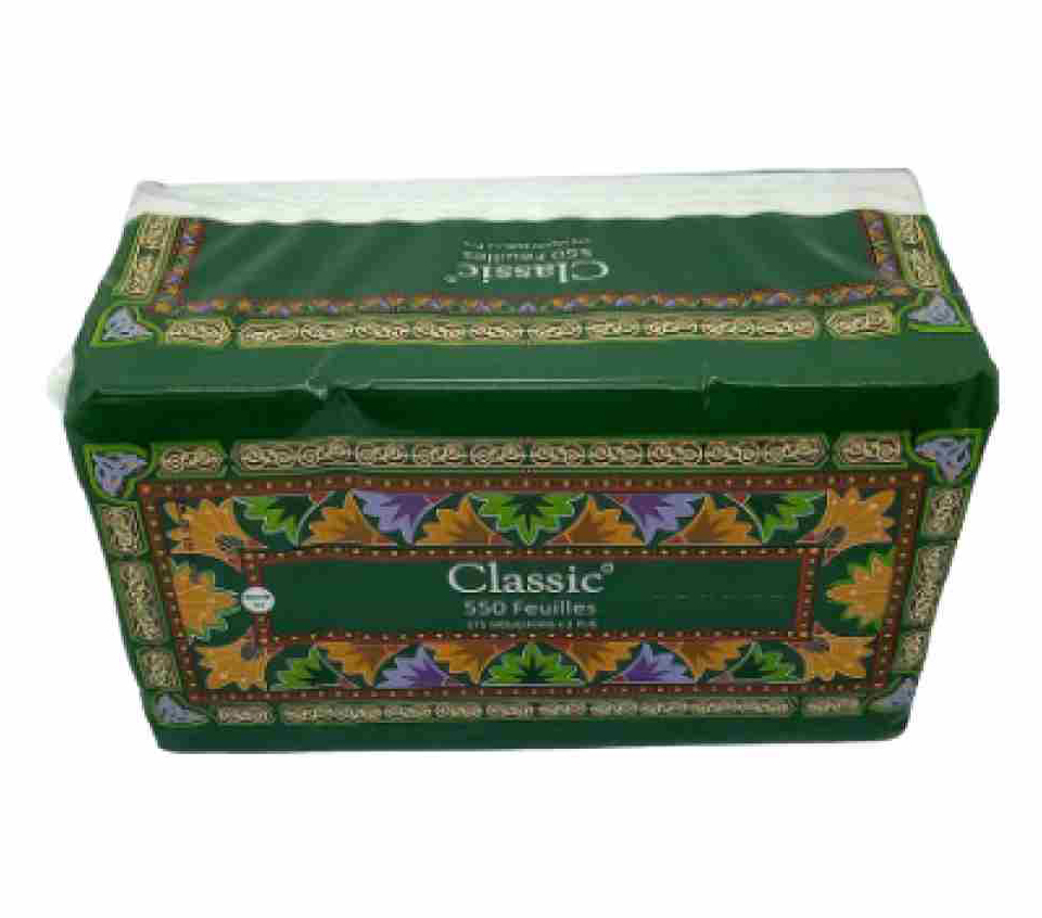 MOUCHOIR EN PAPIER CLASSIC 550 VERT/ORANGE