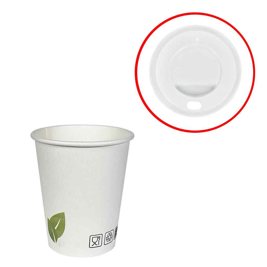 COUVERCLE GOBELET 7 OZ EN CARTON BON APPETIT BLANC