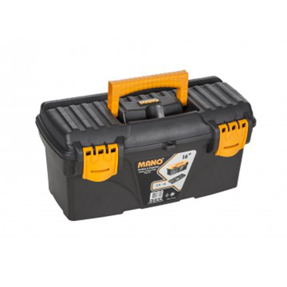 BOITE A OUTILS VIDE EN PVC CLASSIQUE 410X209X195MM MANO CS.R-16