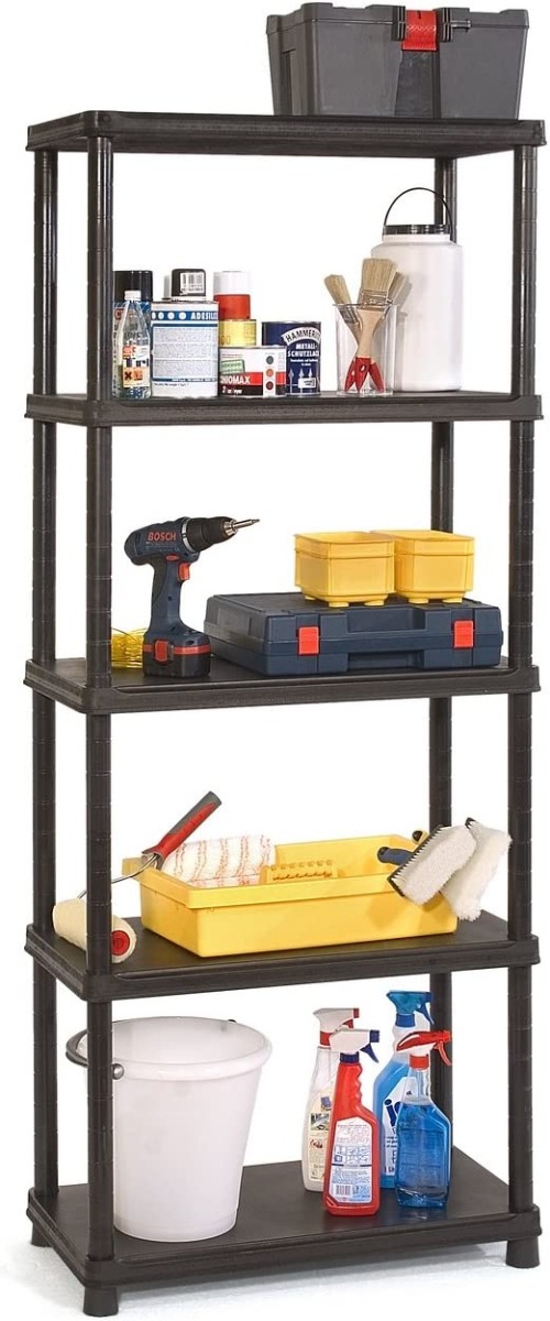 RAYONNAGE EN PLASTIQUE POID MAX 25KG/ETAGERE 5 ETAGES