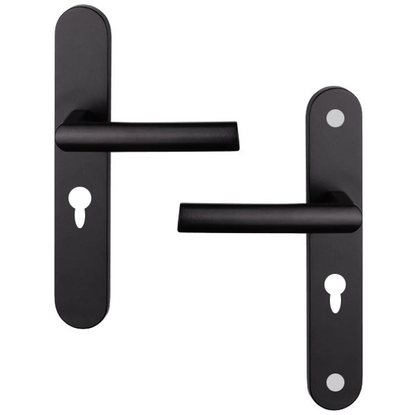 POIGNEE CLEDOR DE PORTE SUR PLAQUE JUMBO ALUMINIUM NOIR MAT GC
