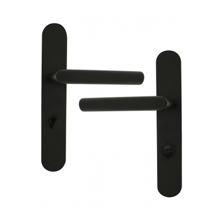 POIGNEE CLEDOR DE PORTE SUR PLAQUE JUMBO ALUMINIUM NOIR MAT CND
