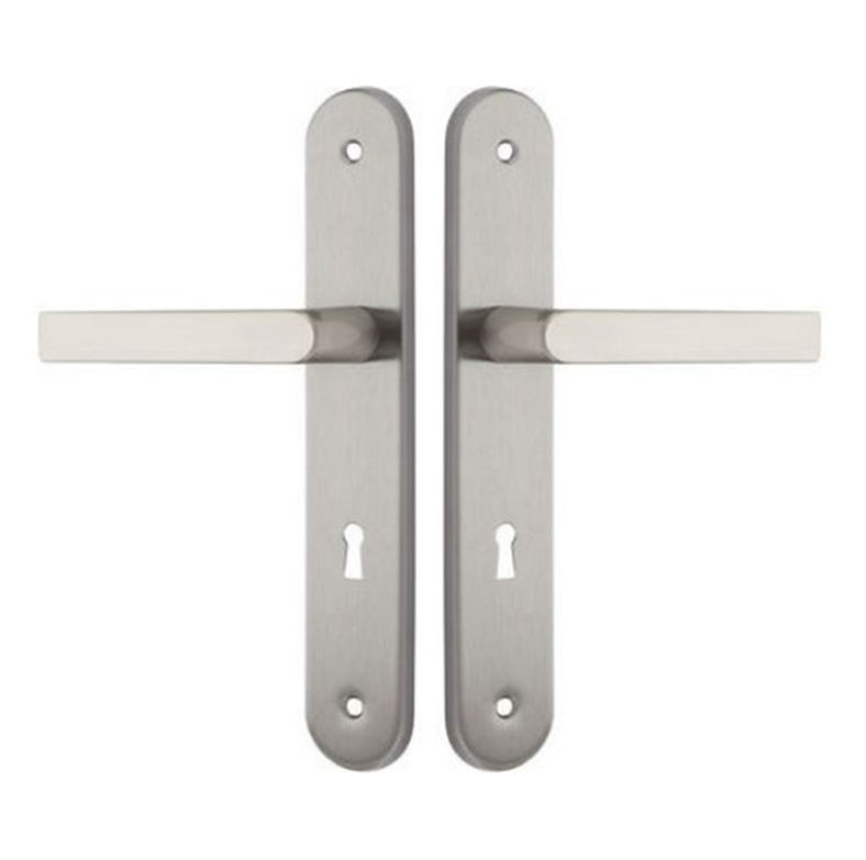 POIGNEE CLEDOR DE PORTE SUR PLAQUE JUMBO ALUMINIUM CHROME MAT PC