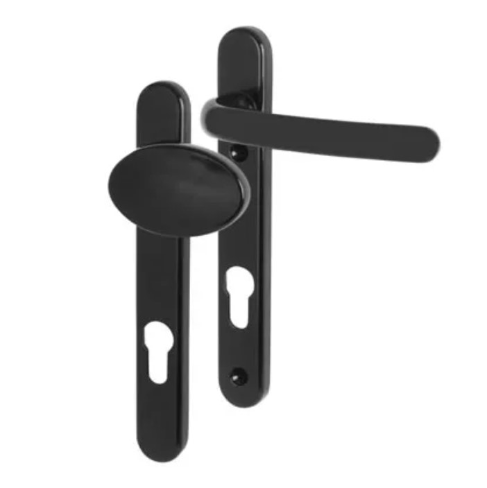 POIGNEE CLEDOR DE PORTE SUR PLAQUE JUMBO ALUMINIUM NOIR MAT PORTE PALIERE