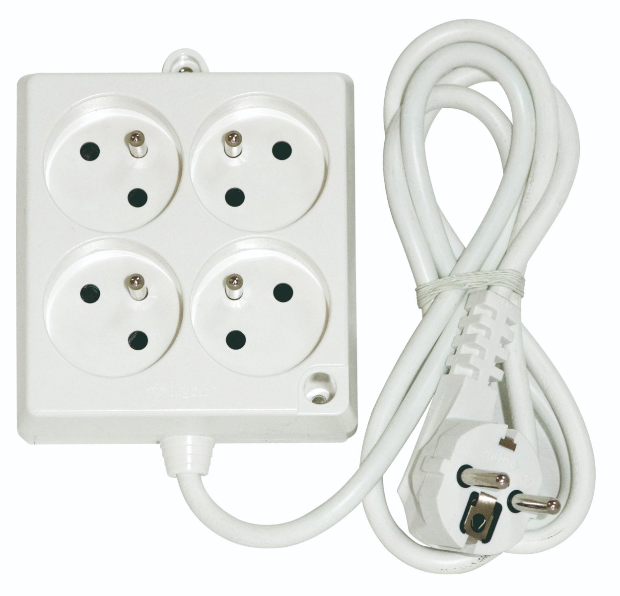 Multiprises 4x2P+T 3m Blanc