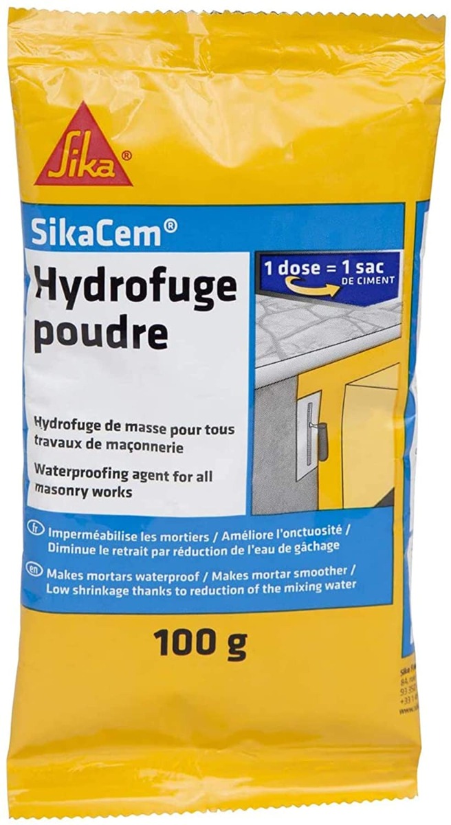 HYDROFUGE PLASTIFIANT DE MASSE POUR BETON SIKA POUDRE SACHET