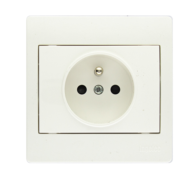 PRISE 2P+T MUSIK BLANC