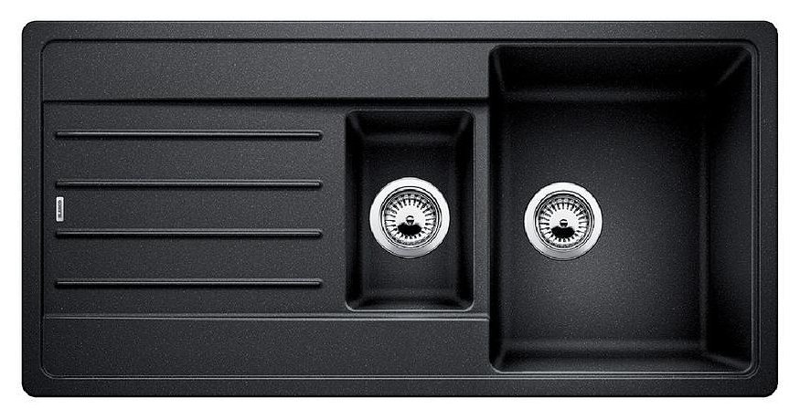 EVIER BLANCO 1BAC ET DEMI AVEC EGOUTTOIR ANTHRACITE 100*50