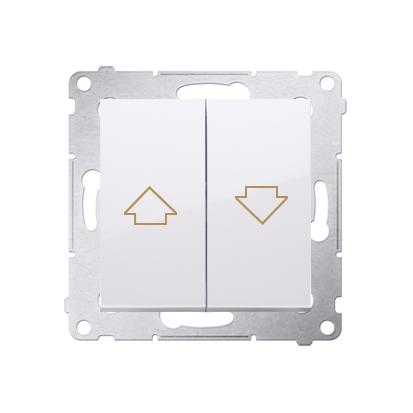 Double poussoir volet roulant 16AX connexion à vis avec griffes Blanc Simon 54