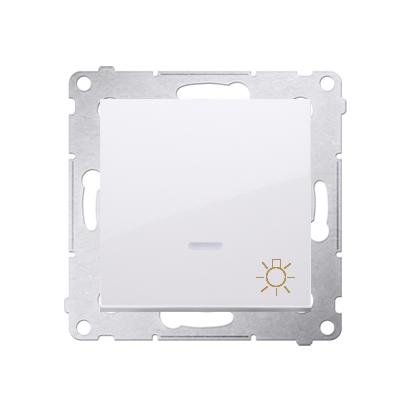 Poussoir lumineux lumière 16AX connexion à vis avec griffes Blanc Simon 54