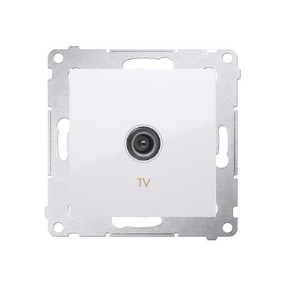 Prise TV connexion à vis avec griffes blanc Simon 54