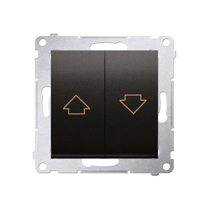 Double poussoir volet roulant 16AX connexion à vis avec griffes Graphite Simon 54