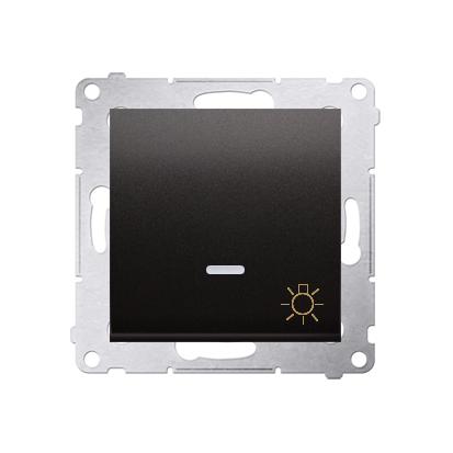 Poussoir lumineux lumière 16AX connexion à vis avec griffes Graphite Simon 54