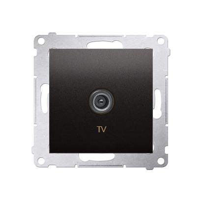 Prise TV connexion à vis avec griffes Graphite Simon 54