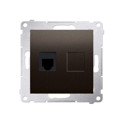 Prise téléphone RJ12 connexion à vis avec griffes Graphite Simon 54