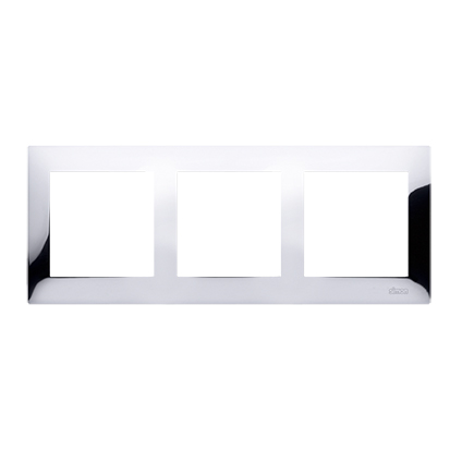 Cadre 3 éléments chrome Simon 54 Premium