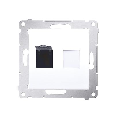 Prise RJ45 cat.6 -couvercle anti-poussière connexion à vis avec griffes blanc Simon 54