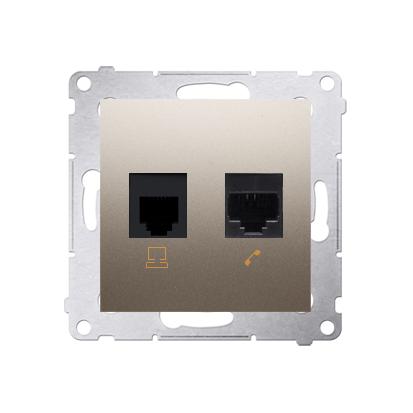 Prise RJ45 + RJ12 connexion à vis avec griffes Cava Simon 54