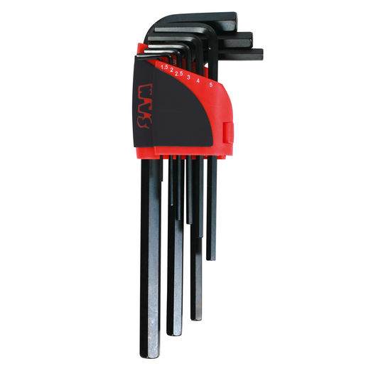 JEU DE 9 CLES MALES LONGUES 1.5 A 10MM SUR RATELIER MARQUE SAM REF 63-R9A
