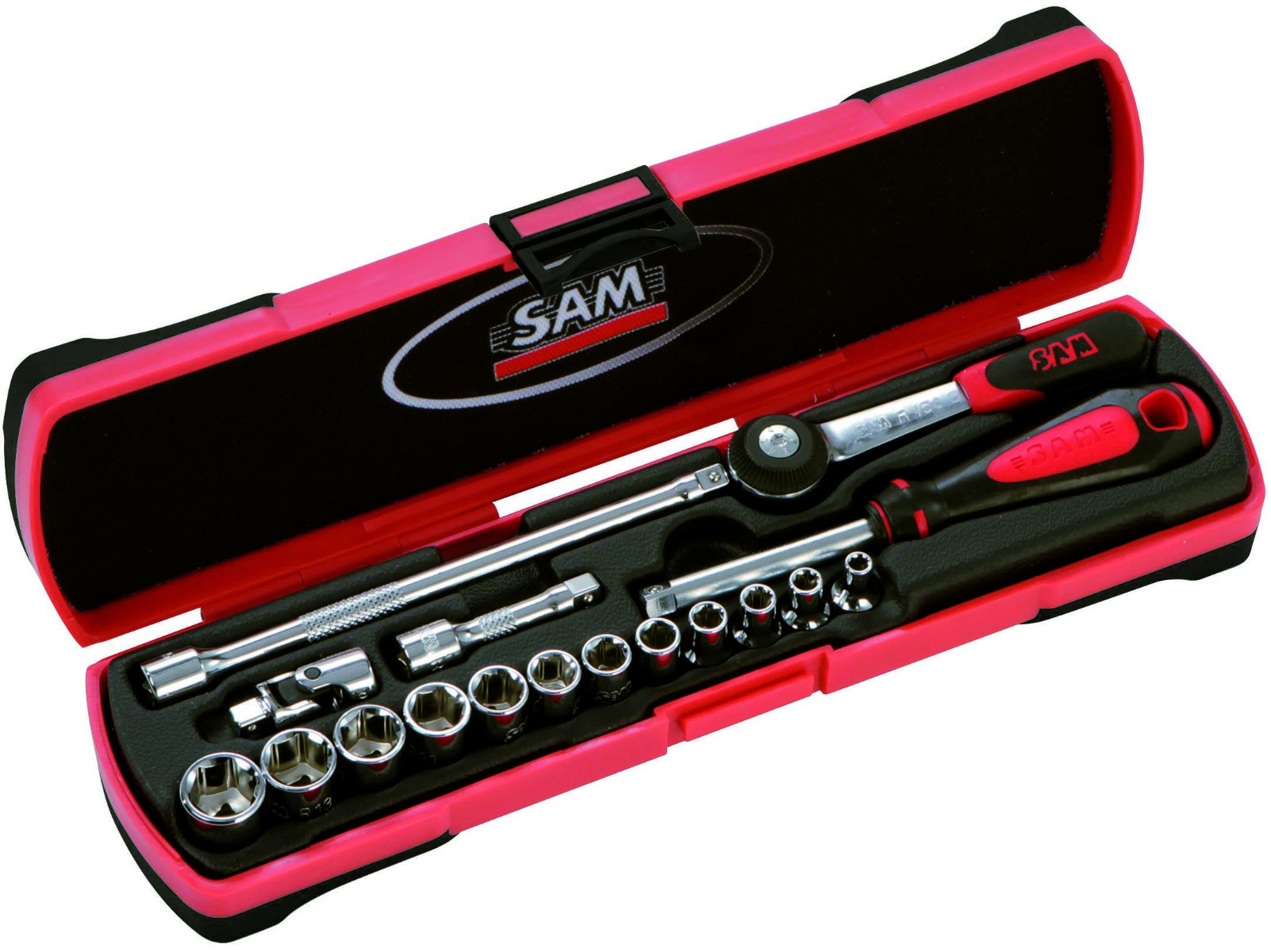 COMPOSITION DE DOUILLE MET CARRE 1/4  17 PCE 5-14 MM MARQUE SAM REF 73-R17Z