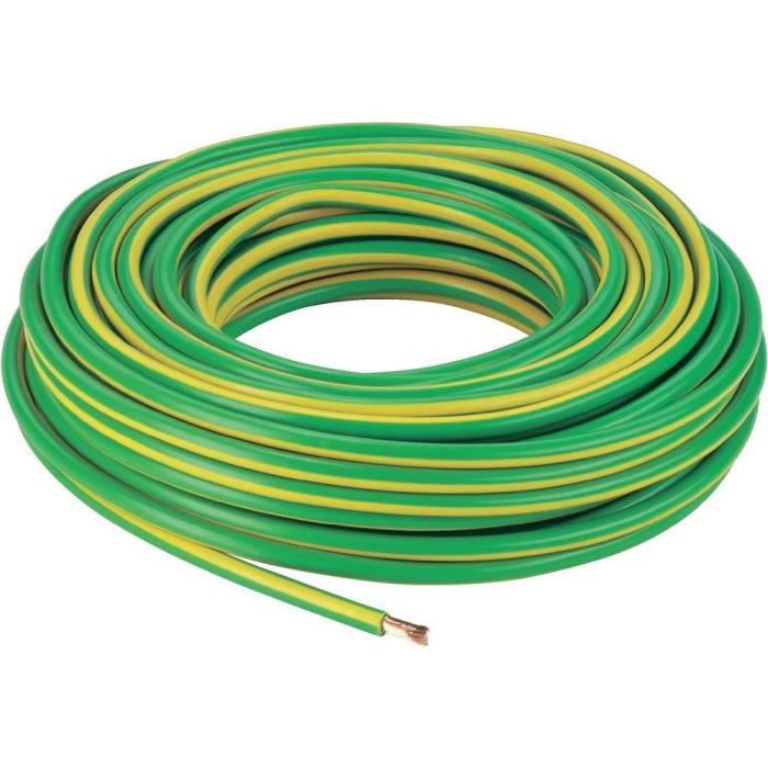 CABLE U500V VERT-JAUNE LOT SECTION 1.5 100M